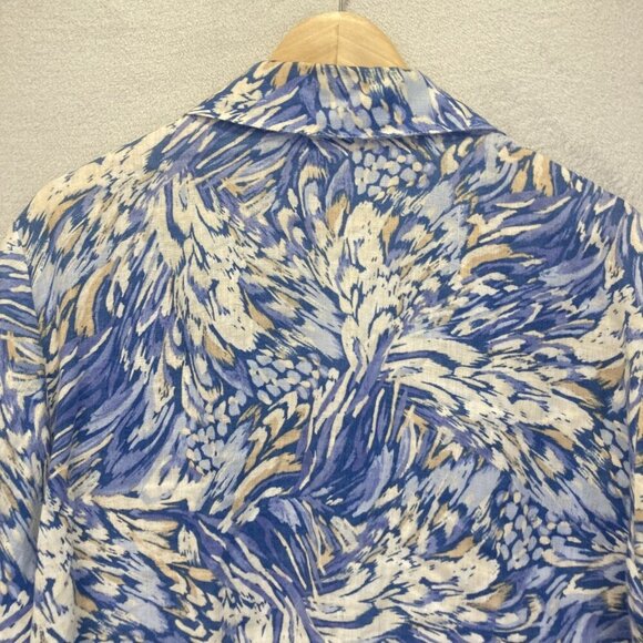 JM Collection Button Up 100% Linen Shirt Womens 22W 3/4 Sleeve Lightweight Top - Picture 12 of 13